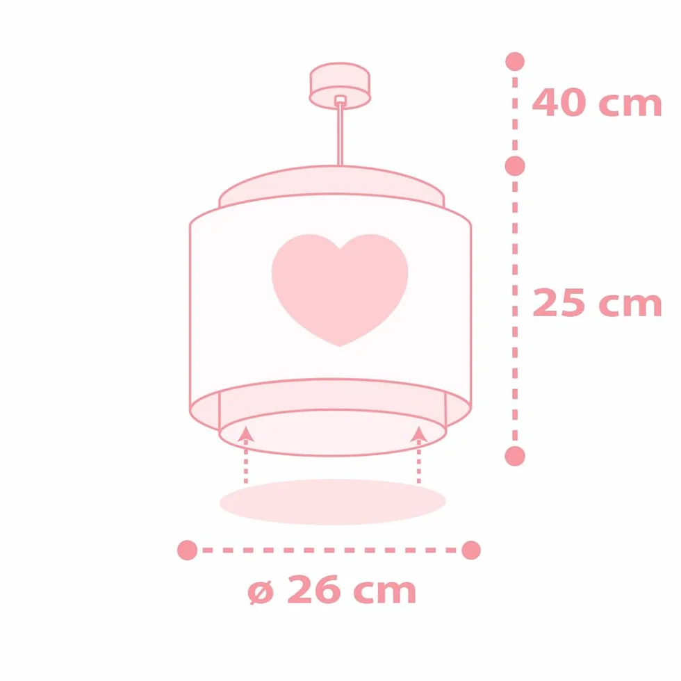 Dalber Lampada da soffitto a sospensione per bambini Baby Dreams Cuore Rosa