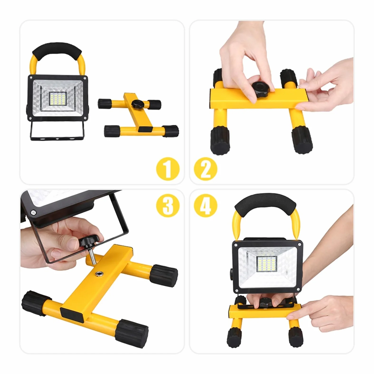 Proiettore portatile ricaricabile a LED da 60 W Faretto impermeabile Alimentato a batteria Lampada da lavoro for esterni Lanterna da campeggio