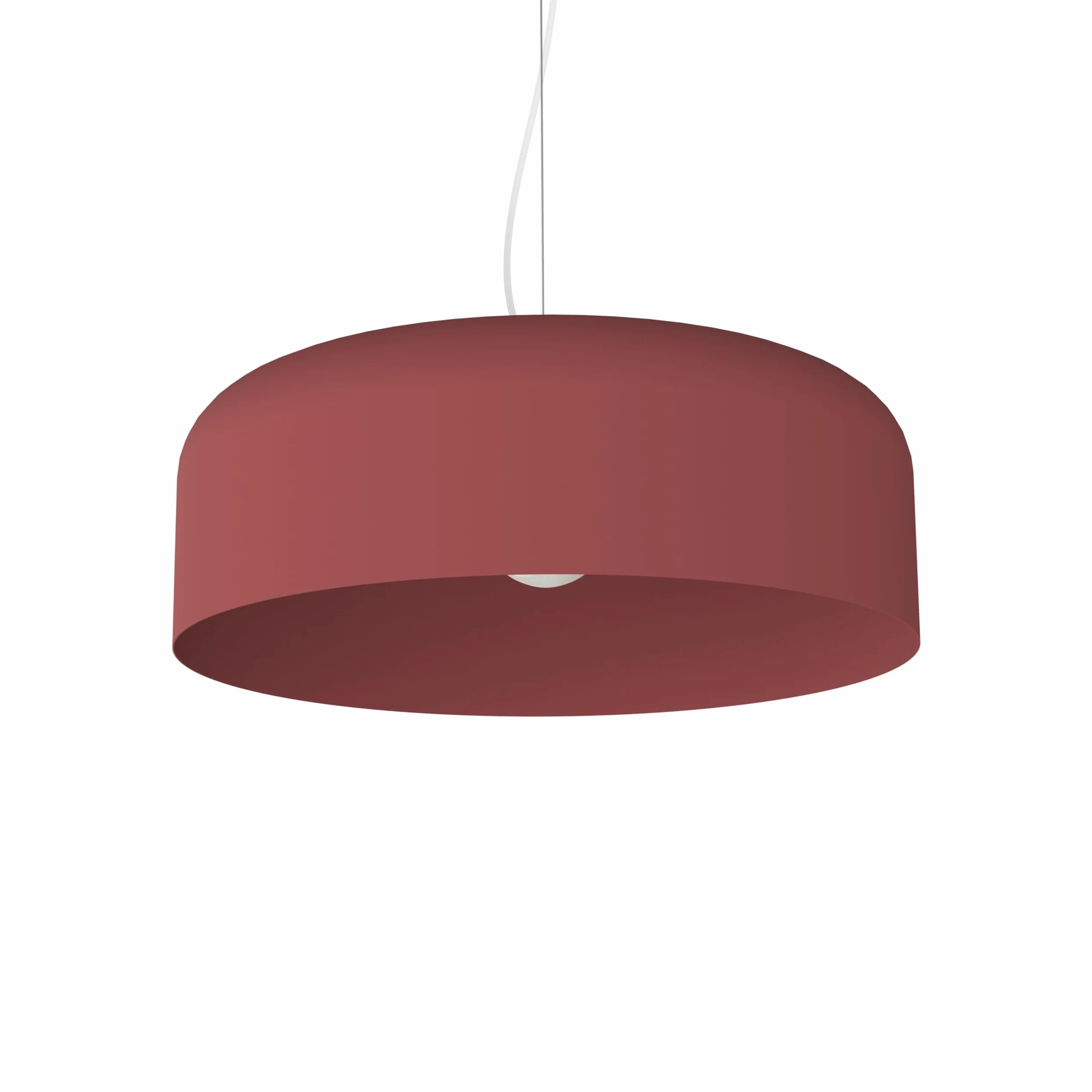 L+ Lampadario a Sospensione Moderno Cilindro in Metallo - Diametro 50cm Attacco E27 - Made in Italy - per Cucina e Soggiorno (Rosso Cowhide, 50cm)