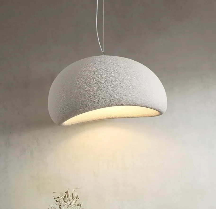 Dopa Dopastore Lampadario a Sospensione Attacco E27 Design Moderno Stile Minimal Lampadario Wabi Sabi 40/50/60CM Portalampada Bianco da Interno IP20 (40 CM)