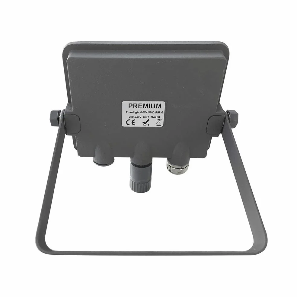 proiettori, Proiettore LED da esterno IP65 50W 4500-5000Lms, involucro grigio con fotocellula dal tramonto all'alba(10 Watts)