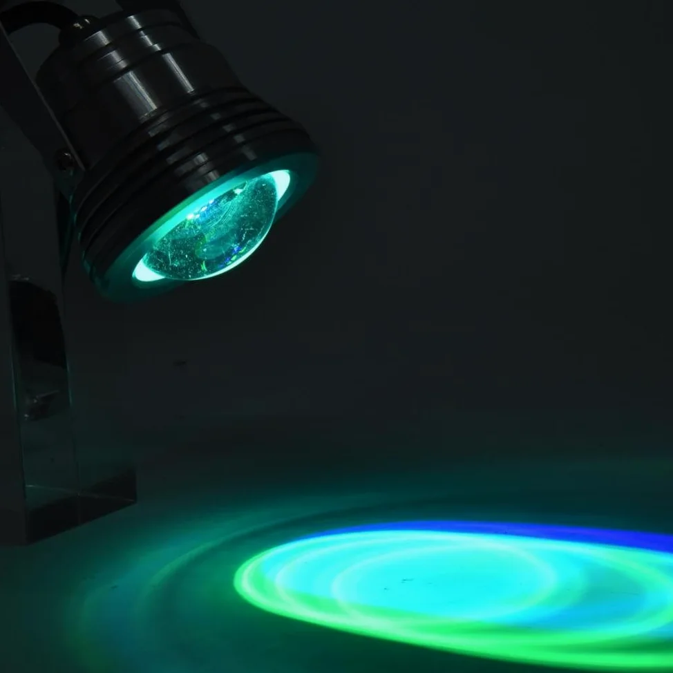 Garsent Luci a LED da Immersione, 12V 10W RGB LED IP65 Lampada da faretto per Acquario Impermeabile con Telecomando per Paesaggio, Piscina, Stagno, Acquario, ECC.(Argento)