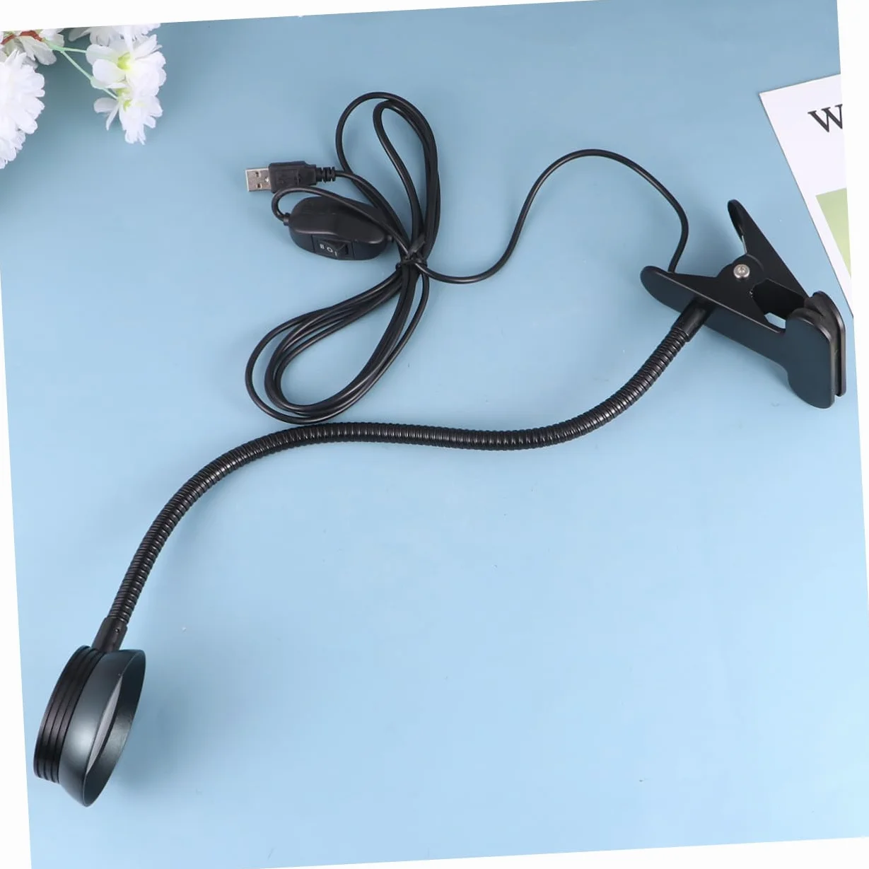 NUOBESTY Lampada da Lettura LED Ricaricabile USB Clip Flessibile e Luce Ultra Luminosa, Lampada da Comodino in Metallo Nera per Leggere a Letto o Campeggio