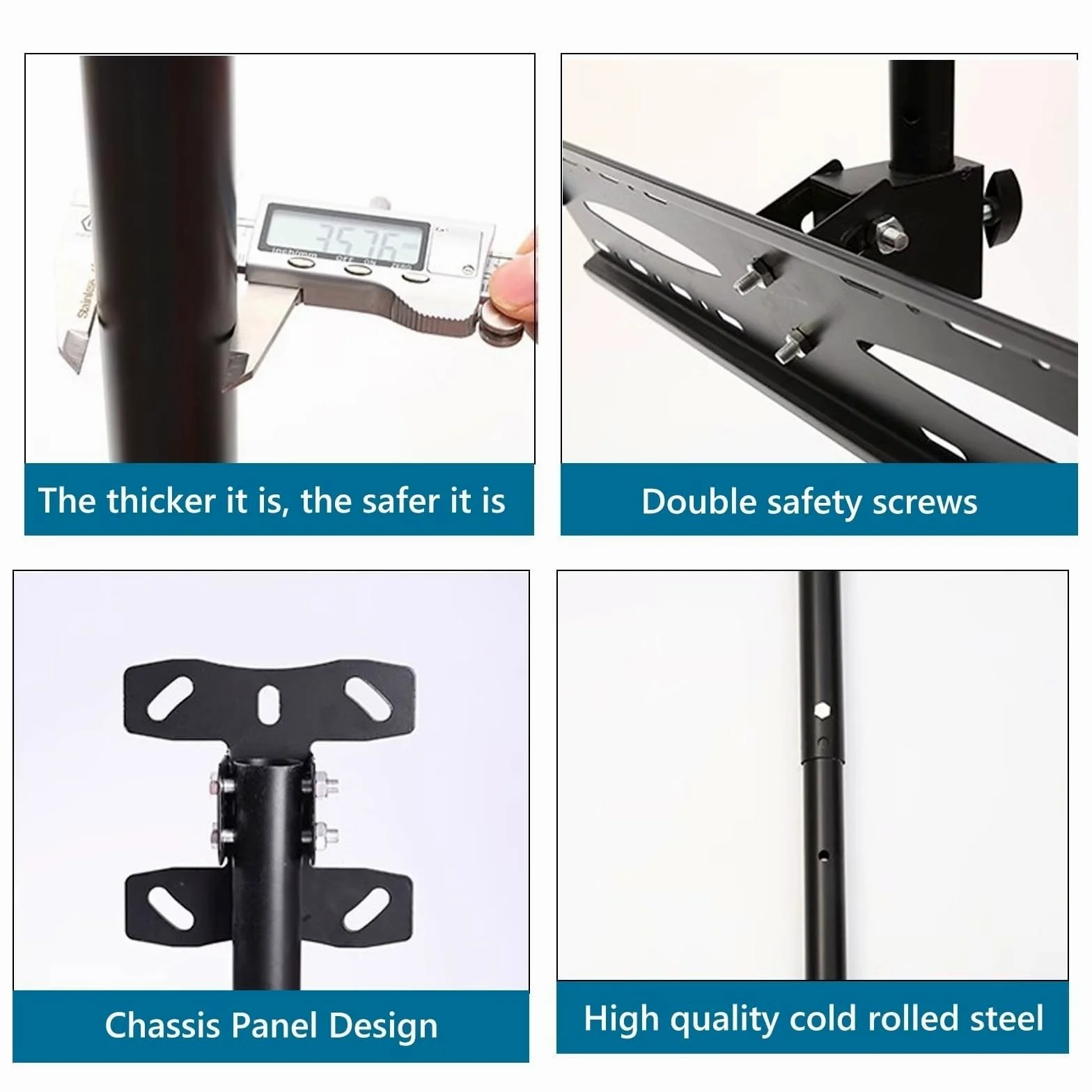 Telescopico Supporto per TV da Soffitto, Supporto TV Parete, Supporto TV Girevole E Inclinabile A 360 Gradi per TV da 27 A 55 Pollici, Supporta Fino A 66 Libbre/30kg