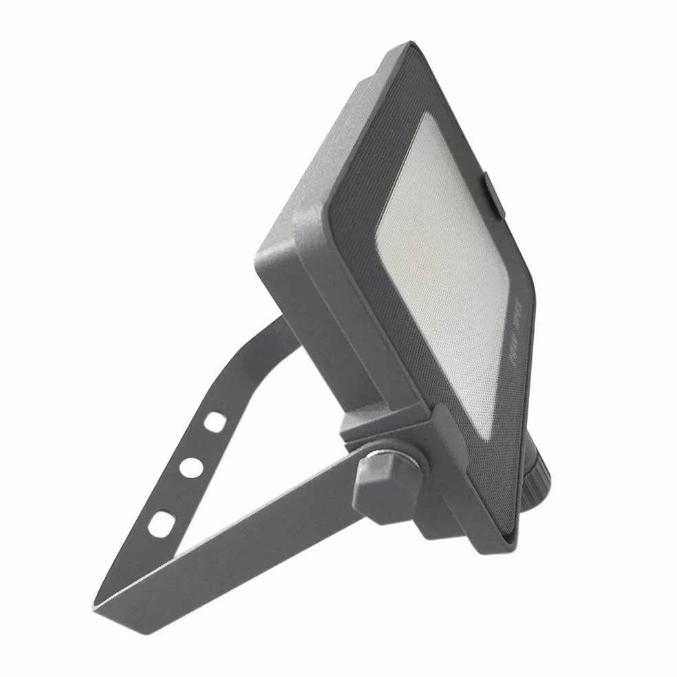 proiettori, Proiettore LED da esterno IP65 50W 4500-5000Lms, involucro grigio con fotocellula dal tramonto all'alba(10 Watts)