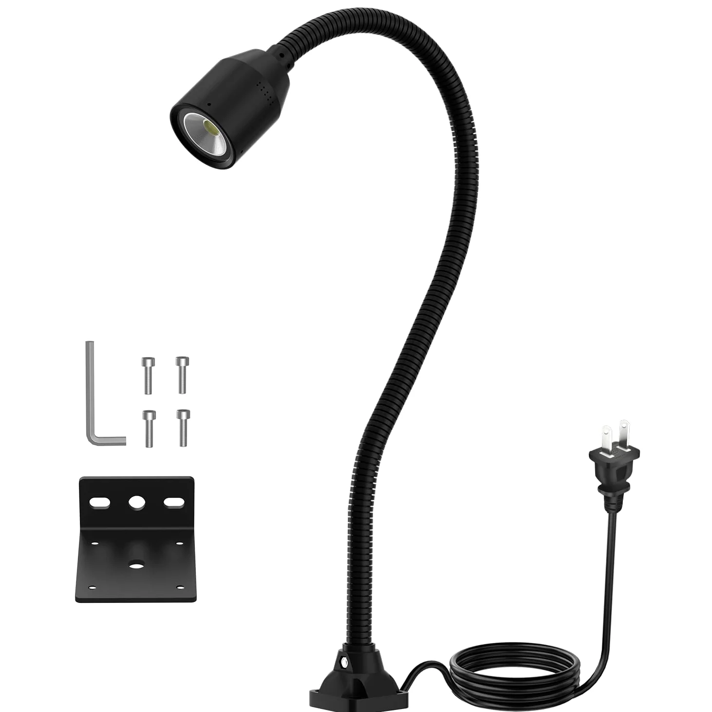 Luce a collo d'oca flessibile a led 500 lumen fissata con viti Lampada da lavoro per illuminazione industriale per macchine utensili e tornio