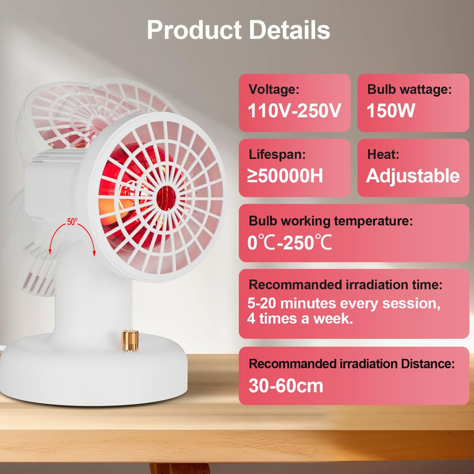 Cozion Lampada Infrarossi Riscaldante 150w, Lampadine Infrarossi Riscaldamento per Uso Domestico