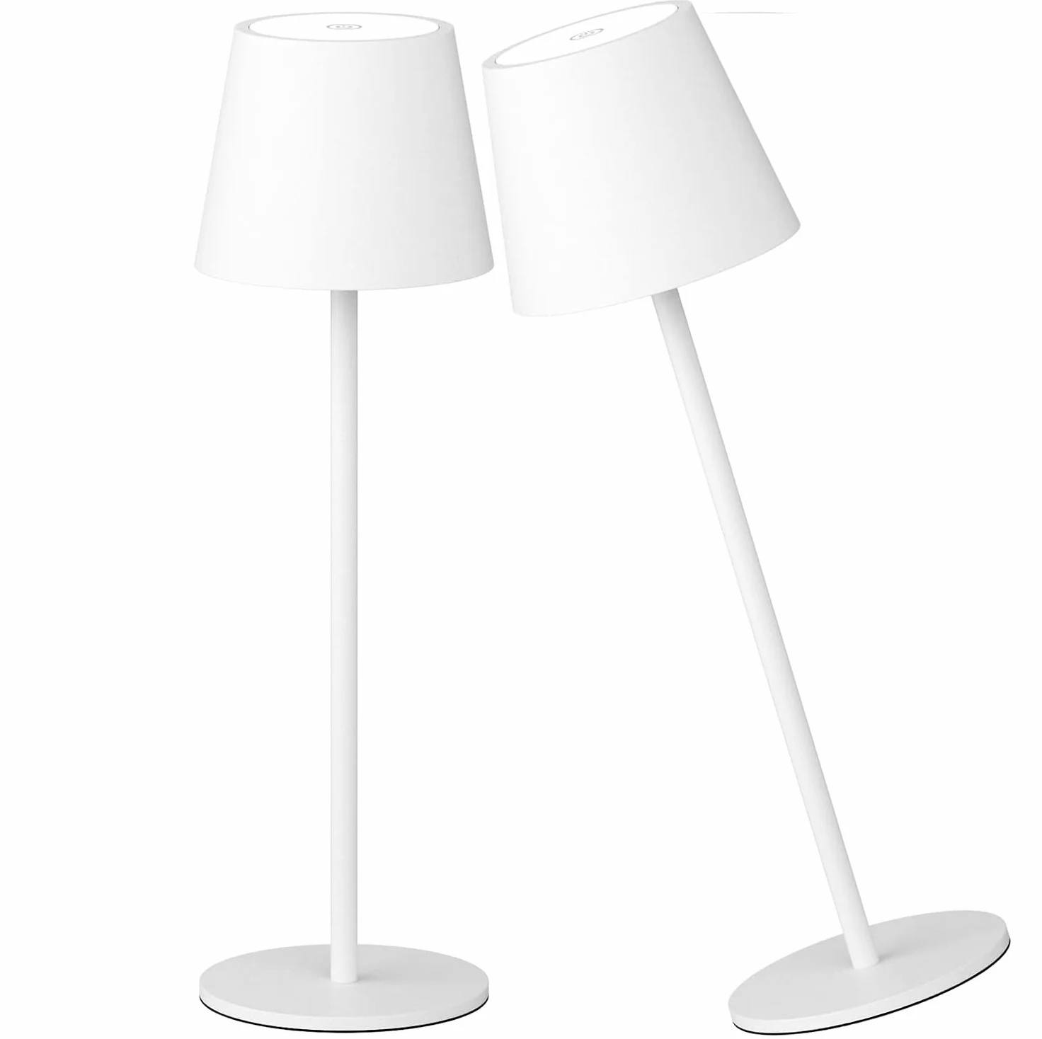 081 Store - 2 PEZZI LAMPADA DA TAVOLO SENZA FILI RICARICABILE BIANCHE, LAMPADA DA TAVOLO LED DIMMERABILE E CON 3 TONALITà DI LUCE, DIMMERABILE 3000-65000K ED IMPERMEABILE IP54