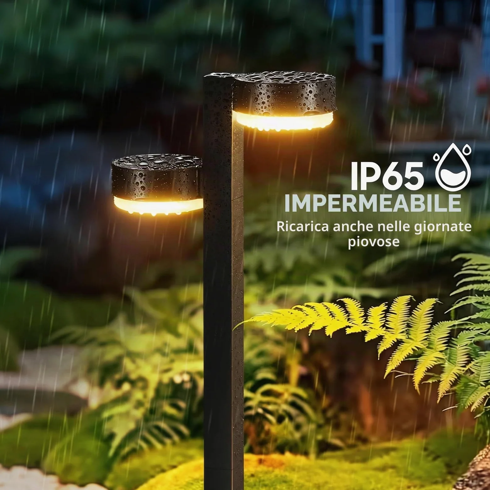 GEARLITE Outdoor Solar Lights 4 Pack, 2 in 1 Super Bright Outdoor Garden Solar Lights con 24 LED 1200mAh impermeabile luci solari da giardino, Auto On/Off Decorazione giardino per sentiero balcone