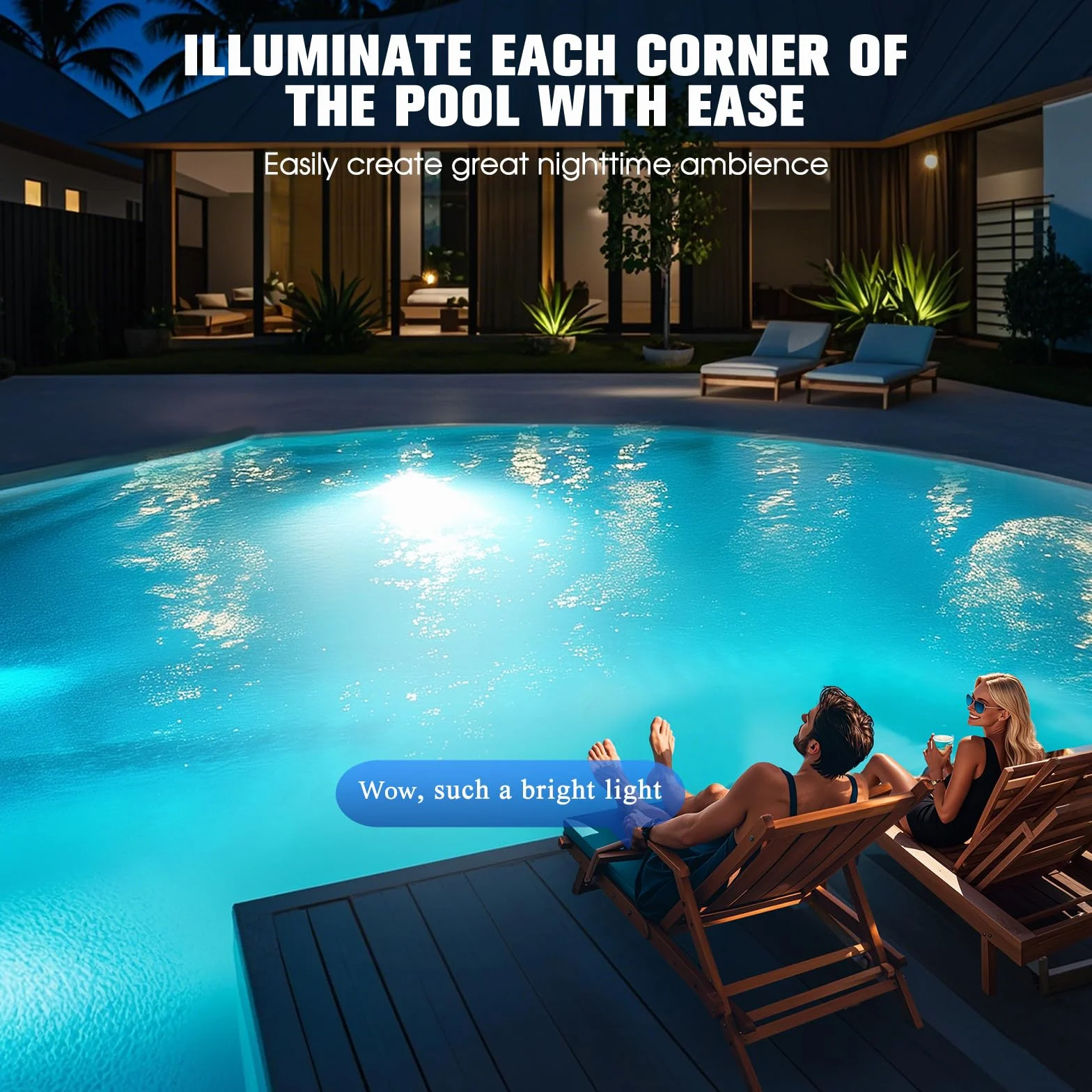 DeeprBetter Luci Piscina Fuori Terra Magnetica con Telecomando, Ricaricabili LED Luci Piscina a Immersione con 9 Modalità Illuminazione, IP68 Impermeabili Lampade per Piscine Subacquea per Spa Bañera