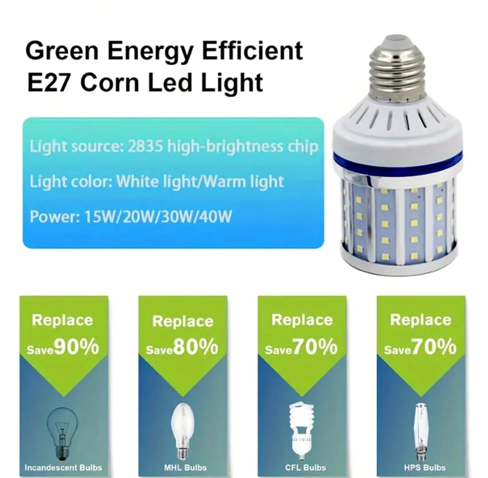 Lampadina LED E27 15w 20w 30w 40w Equivalente 50w-200w Illuminazione Risparmio Energetico 1500-3500 Lm Nessuno Sfarfallio Non Dimmerabile Uso Domestico Interno Lampadine(E27 30W cool white 6500K,4cps)