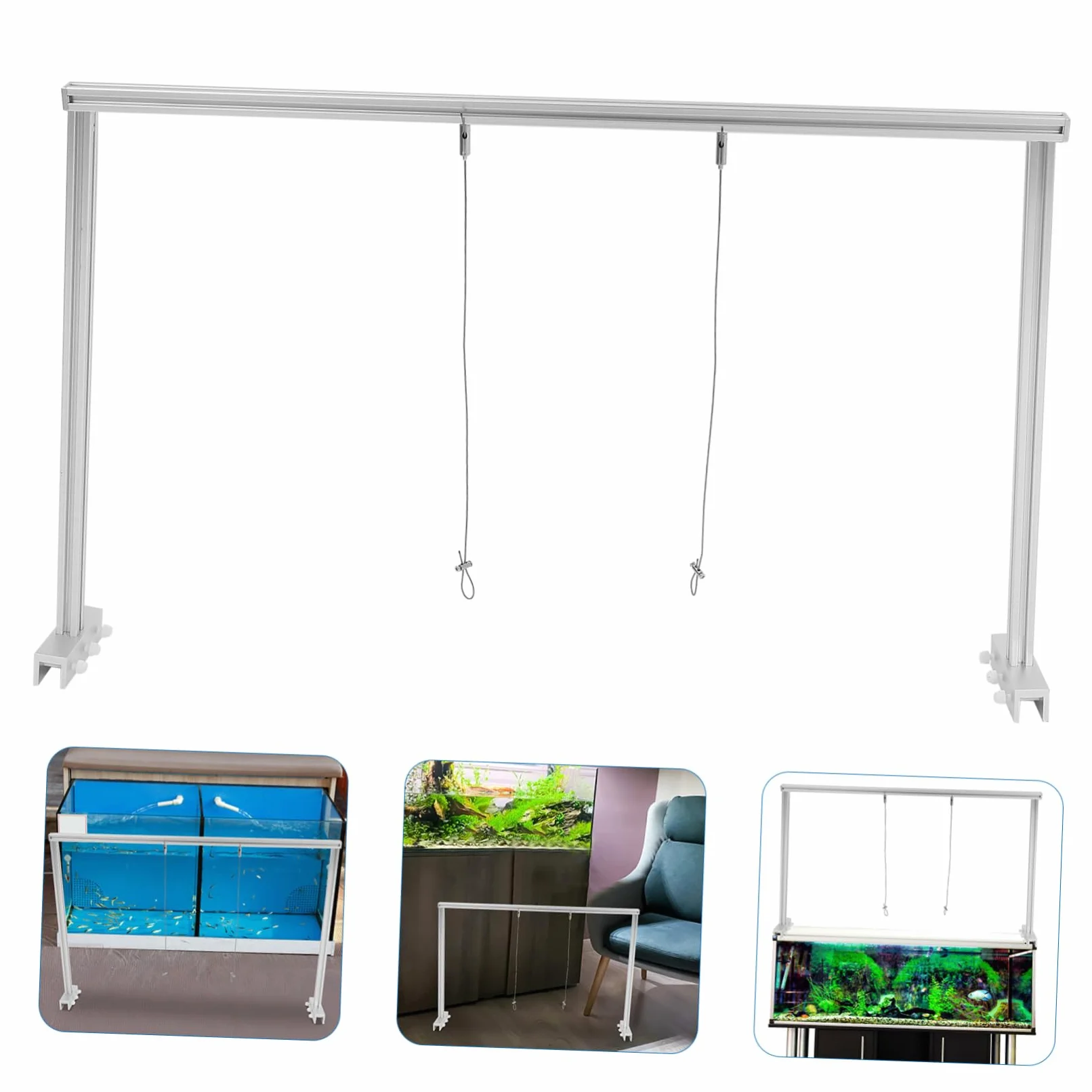 GLEAVI 1 Set supporto luce acquario portalampada per acquari accessori per acquari terrario portalampada a sospensione per acquario supporto per luce dell'acquario Lega di alluminio
