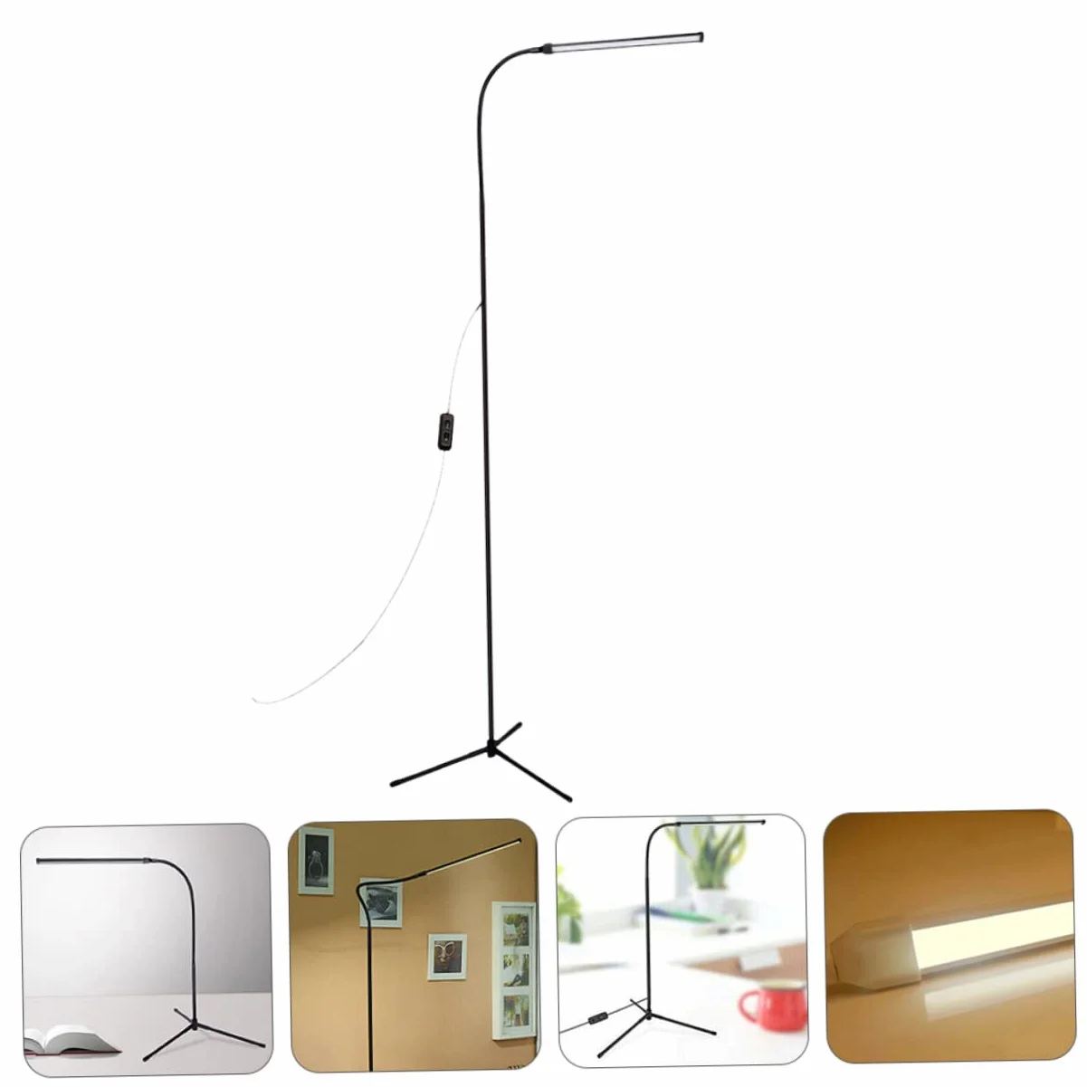 Veemoon Lampada da Lettura LED Dimmerabile con Clip, Alimentazione Usb, Luce Antiriflesso per Studio e Lettura, Struttura in Alluminio e Ferro, Nero