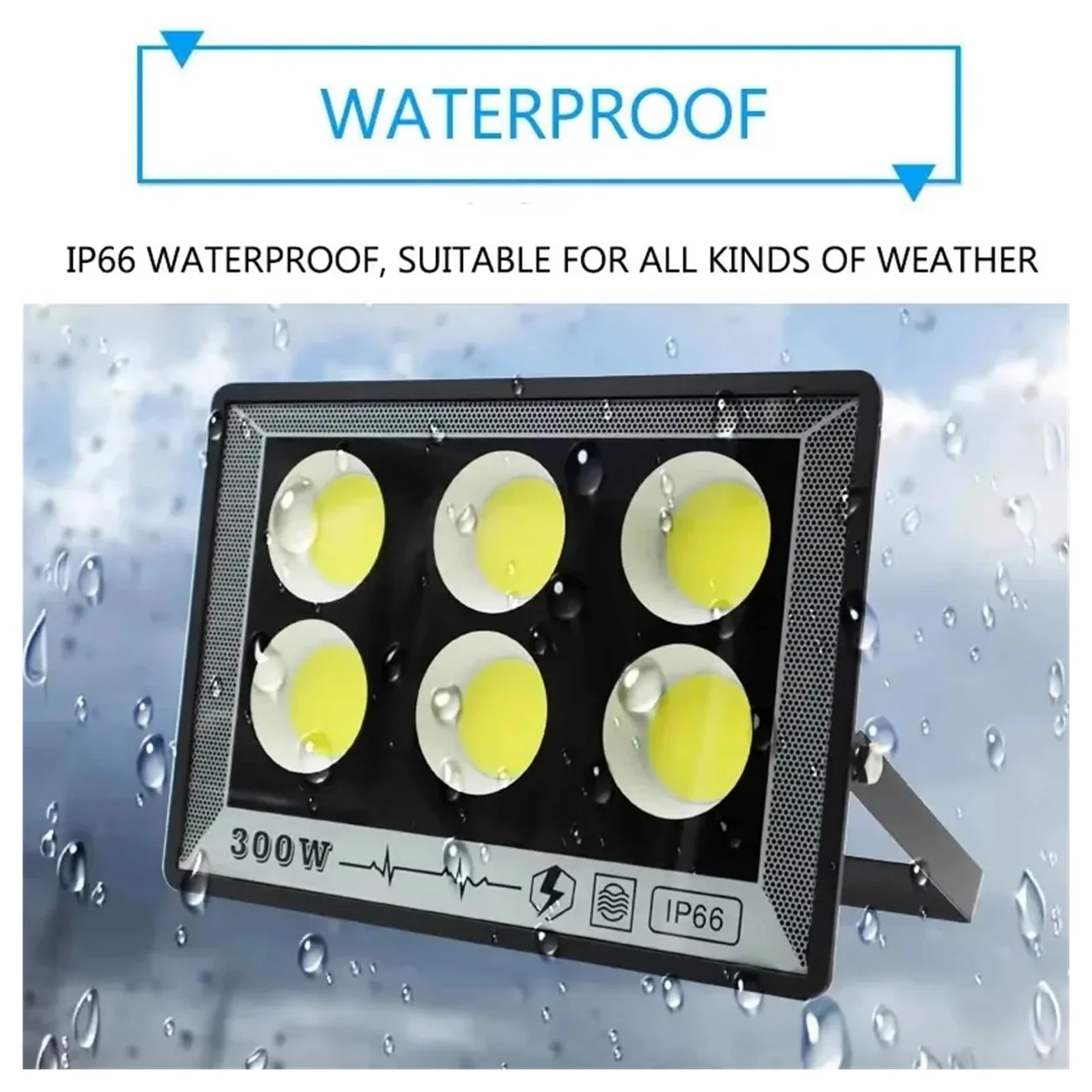 Proiettore per esterni, Proiettore a LED 500W 400W 300W 200W 100W 50W AC 220V Faretto da parete for esterni IP66 Lampione stradale a LED impermeabile(Warm White,50W)