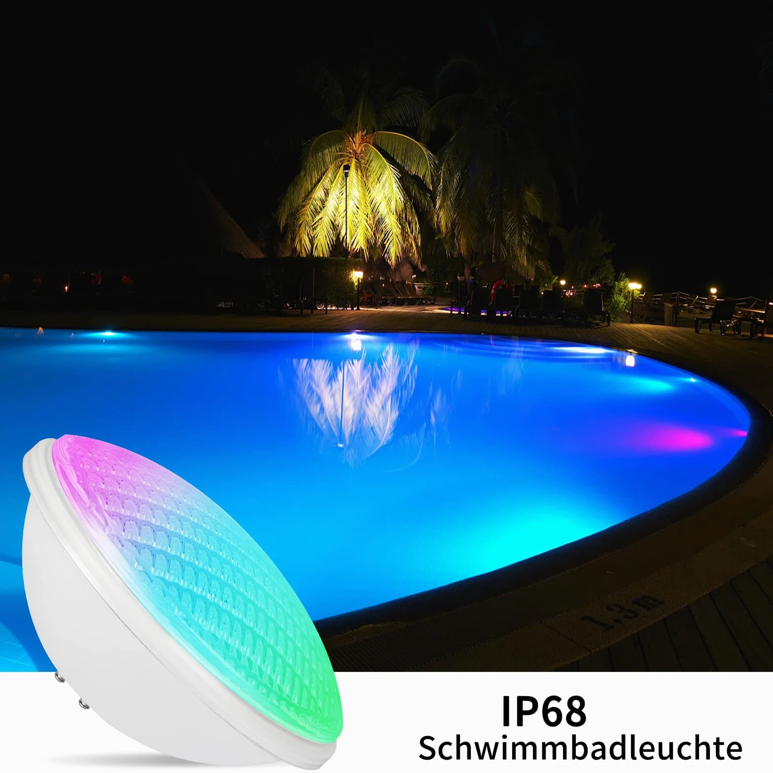 COOLWEST 54W LED Illuminazione della piscina, luce subacquea RGB Multi Color LED Pond Illuminazione, PC Impermeabile 12V AC/DC con telecomando per piscina o spa del bagno dell'acquario
