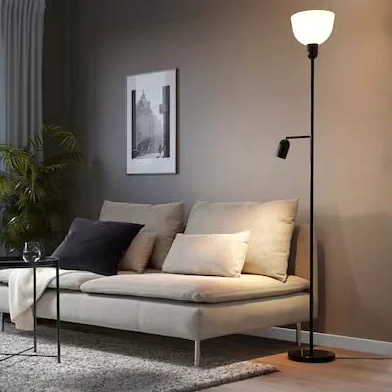 Ikea Hektogram Lampada da terra / Lettura, Nero/Bianco