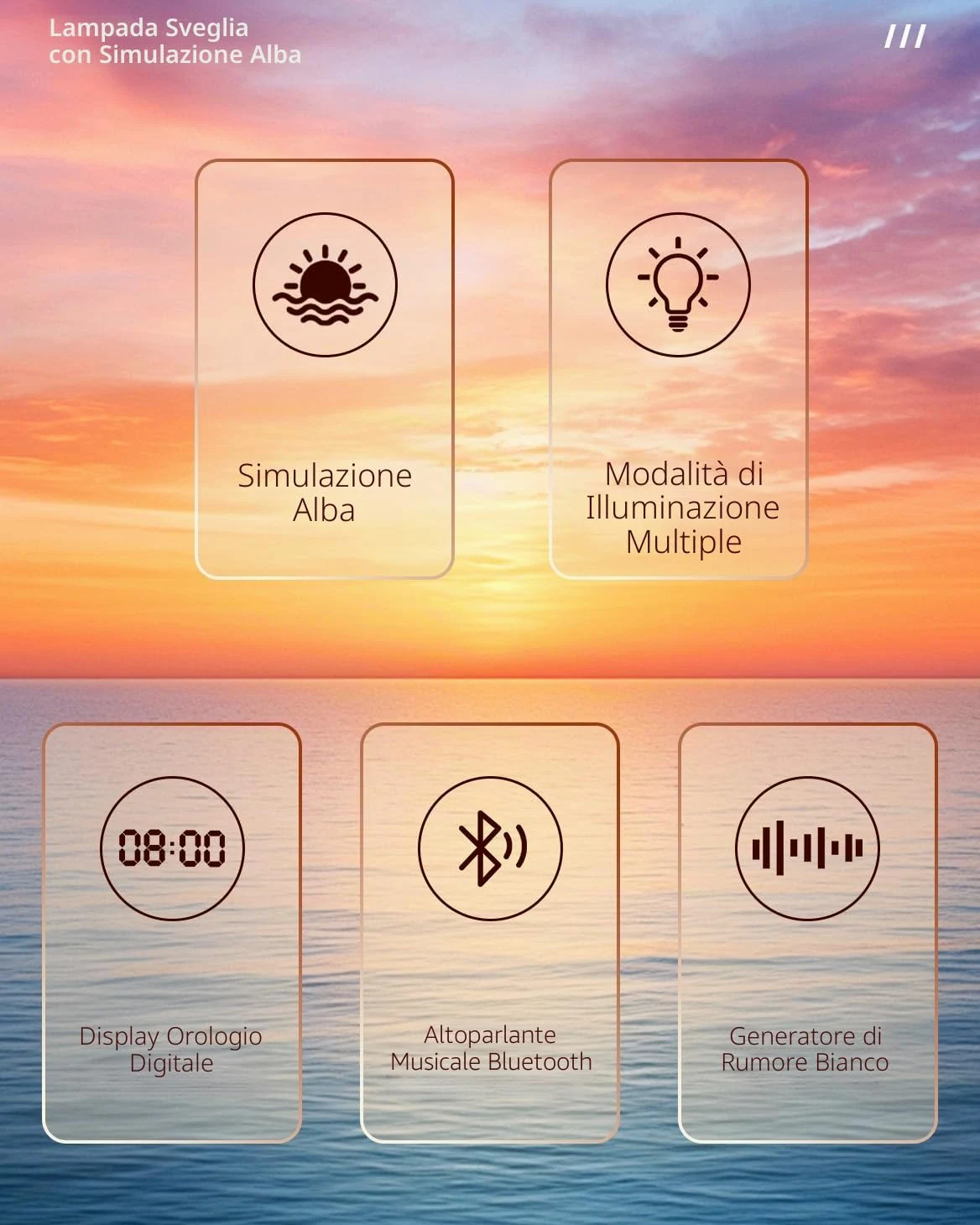 Sveglia Luce con Simulazione ,Multiple Suoni Naturali,Lampada da Notte Regolabile ,2025 Upgrade Wake-up Light,Bluetooth Speaker Lamp ,Dimmable Clock for Adults Kids [Classe di efficienza energetica G]