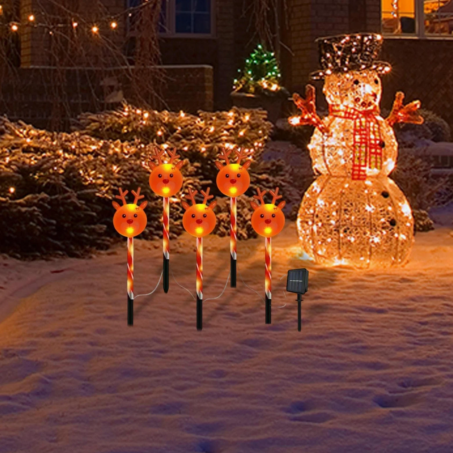 Paletti natalizi luminosi Decorazione paesaggistica regolabile ad energia | Illuminato per di Natale Per decor da festa, giardino, cortile, esterno, interno, prato