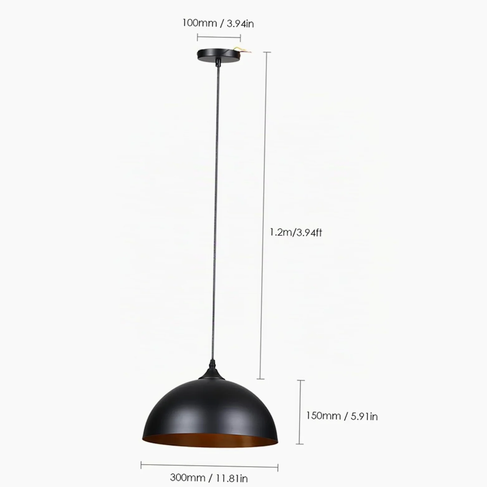 Tomshine Pendente, 2x Lampada a sospensione retrò in metallo, Lampada a sospensione LED vintage industriale, Ø 30cm, bianco (nero)
