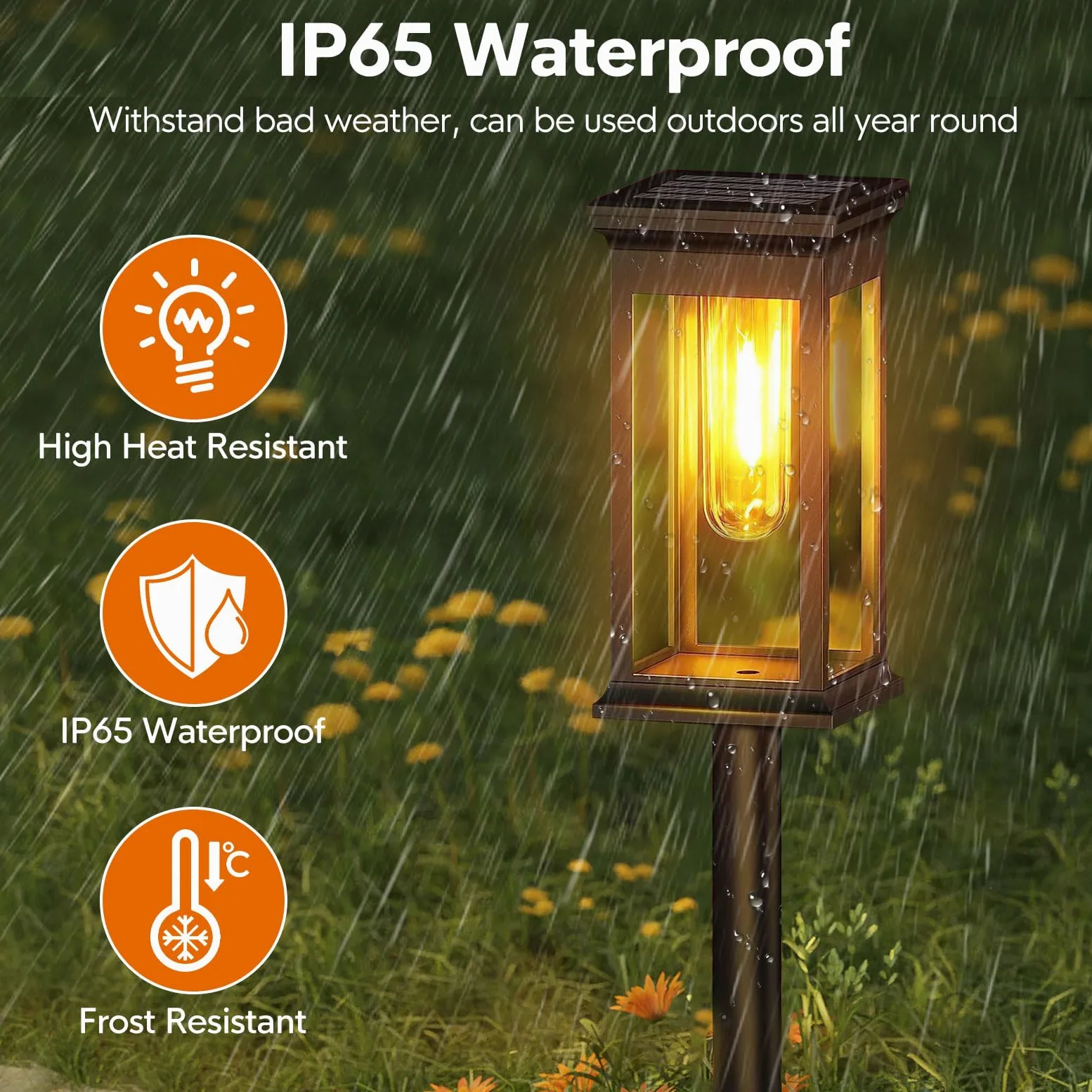Chedin 6 lampade solari per esterni da giardino, impermeabili, illuminazione per esterni, luci solari a LED, luci da giardino, balconi, giardini, sentieri, prati