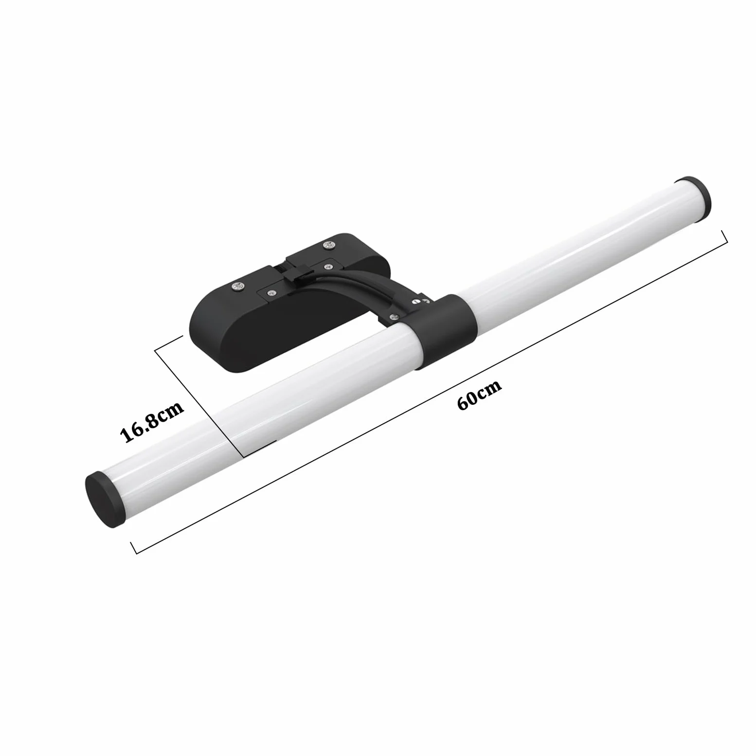 Homefire LED specchio luce bagno lampada nero lampada da parete bagno | 60CM 8W moderno impermeabile IP44 parete luce bianconeutro 4000K per cucina