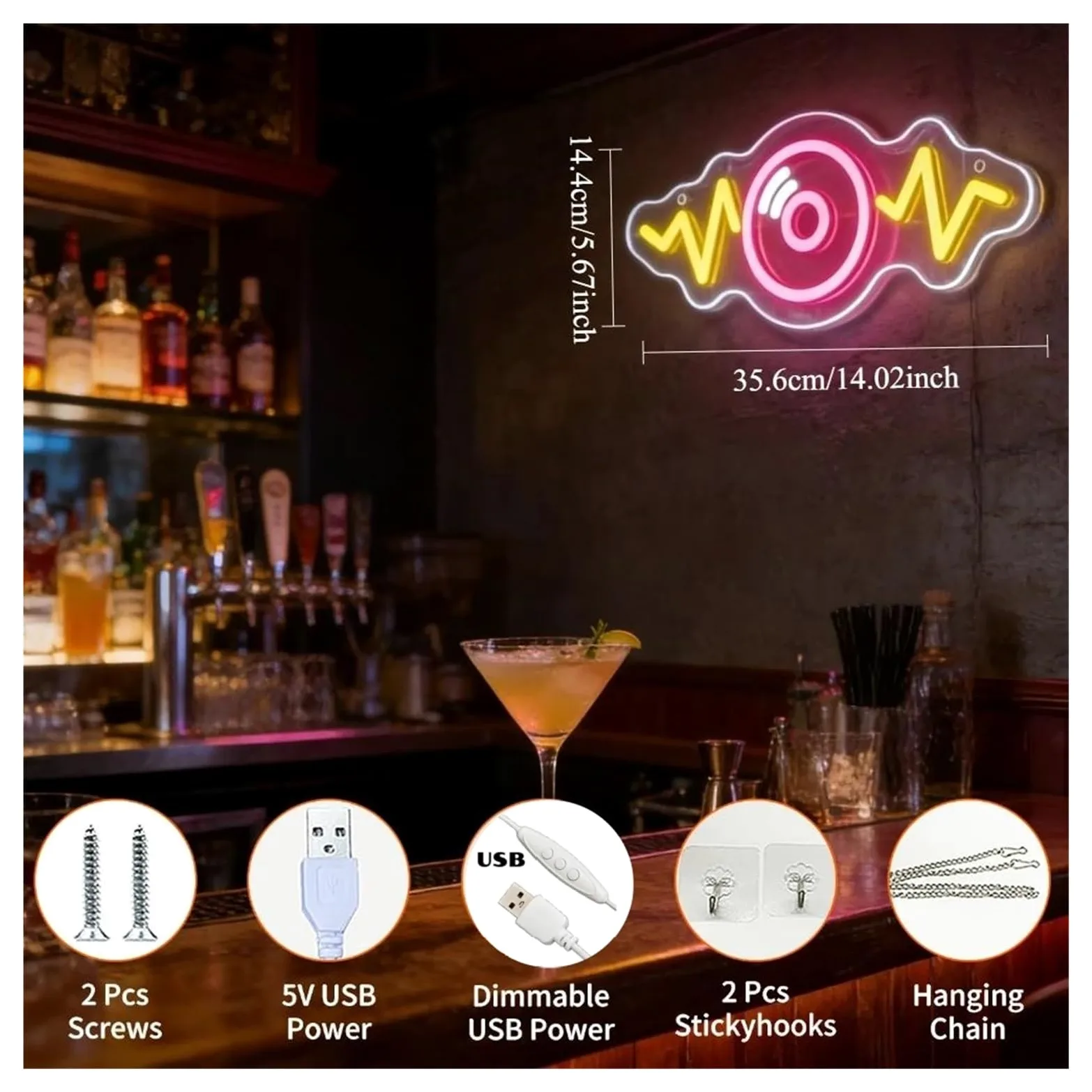 Luci al Neon Da Parete Music Wave Record Insegna Al Neon Per Negozio Di Dischi DJ Booth Retro Lounge Music Room KTV Bar Decorazione Della Parete 7.95x12.01inch