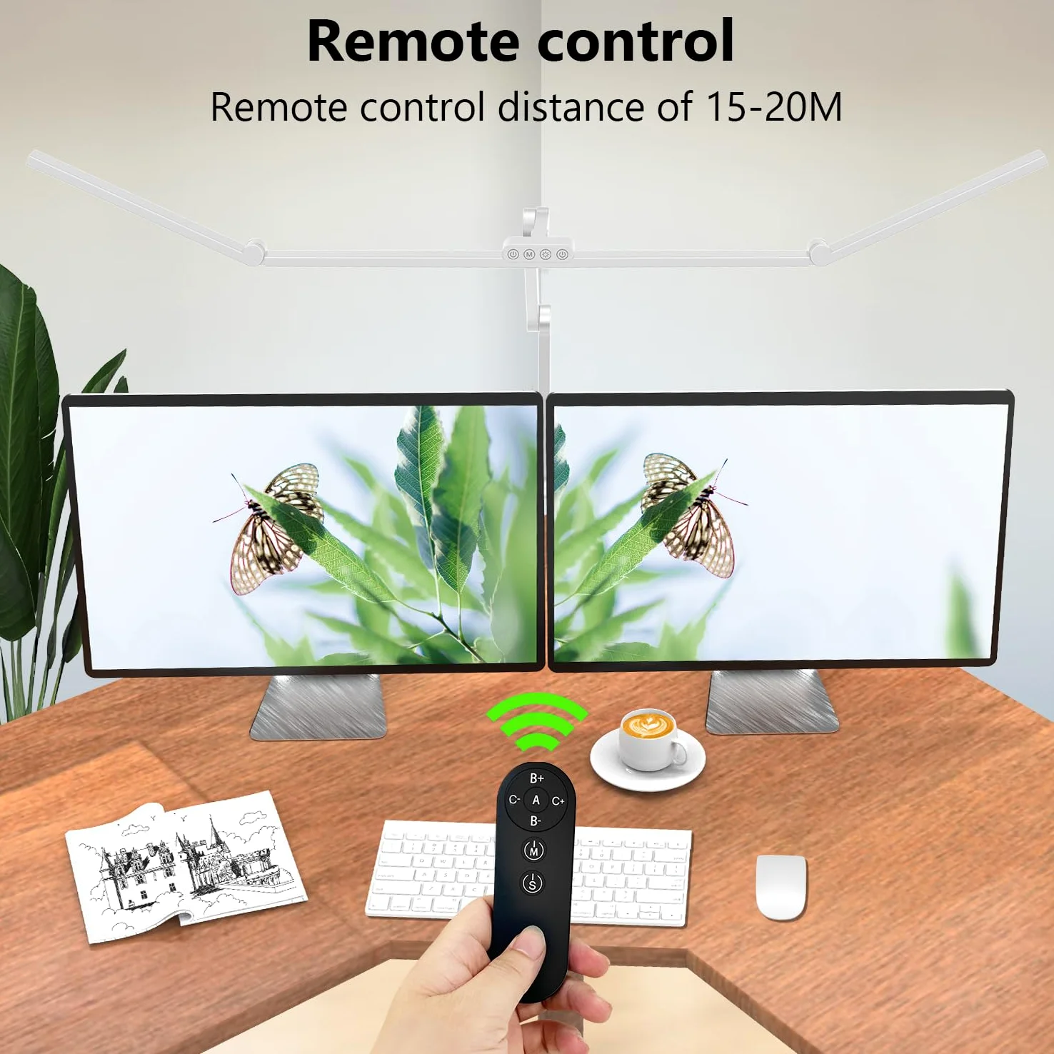 EPABINA Lampada da scrivania ultra luminosa da 36 W con morsetto, alta lampada da scrivania a LED girevole per casa e ufficio, barra luminosa per monitor regolabile da 119 cm, con telecomando, per