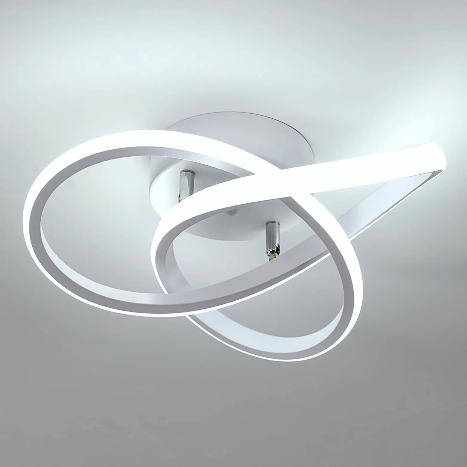 Comely Plafoniera LED rotonda a Soffitto, bianca, potenza di 30W, con Design Moderno a intreccio. Luce bianca fredda 6500K, adatta ad Corridoio, Cucina, Camera da Letto o Soggiorno,30cm.
