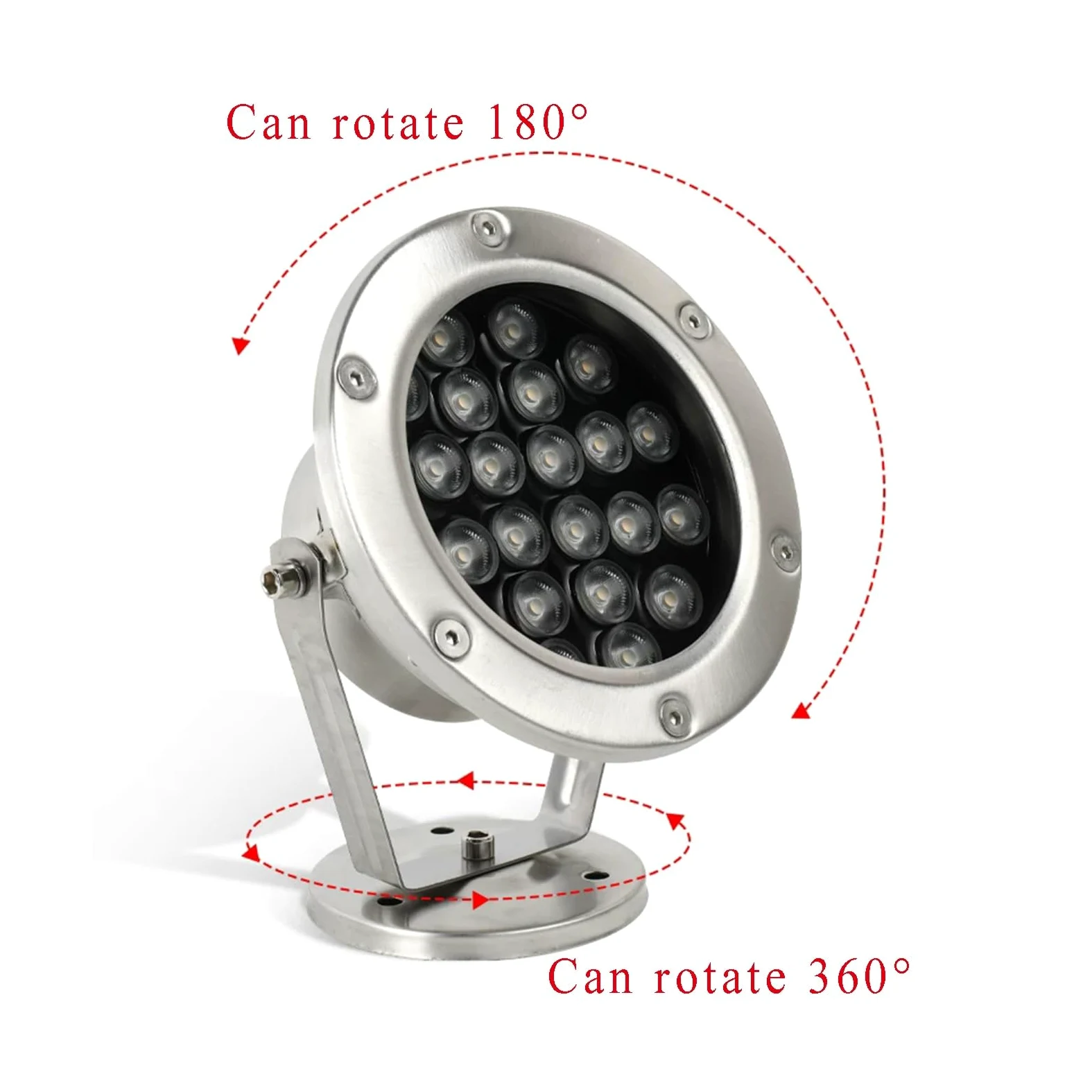 LED Luci Piscina - Faretto AC12/24V Impermeabile IP68 Luce del Paesaggio | Bassa Tensione Acciaio Inossidabile Luce Subacquea per Laghetti, Cascate, Roccale(Warm White,18W-DC24V)