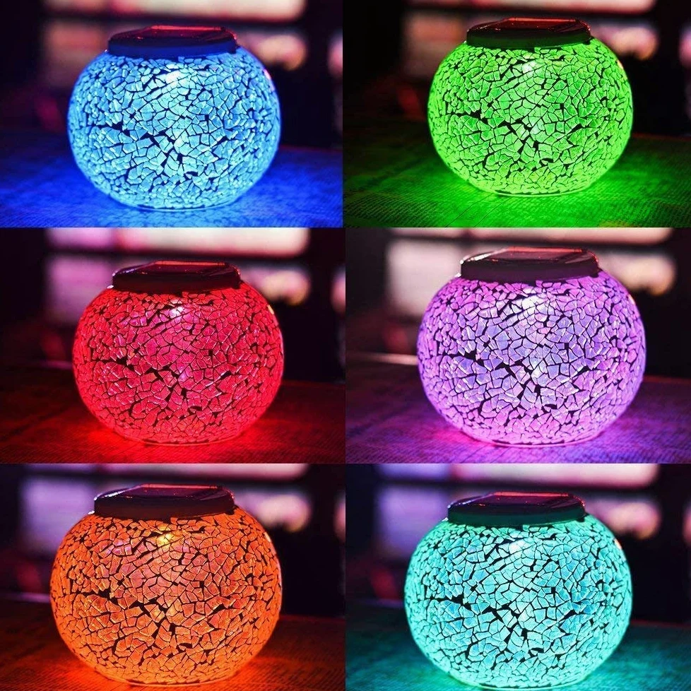 Luce Solare a LED da Giardino con Sfera di Vetro Solare Che Cambia Colore, Adatta per Esterni Needed
