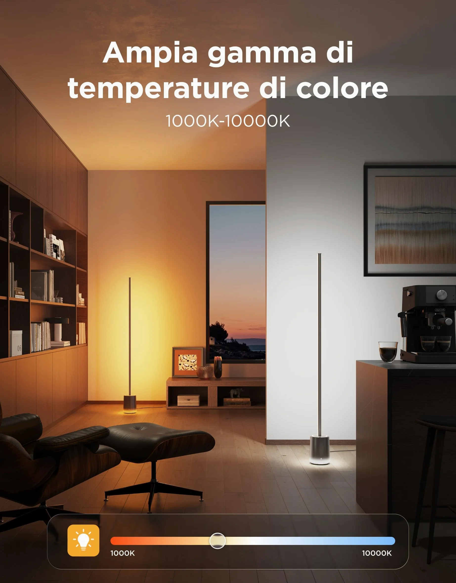 Govee Lampada da Terra 3 RGBIC, Luci LED Compatibile con Alexa e Matter, 152cm Dimmerabile 2100lm con Telecomando e APP, 100 Modalità, Lampada per Comodino, Camera da Letto e Salotto, Nero