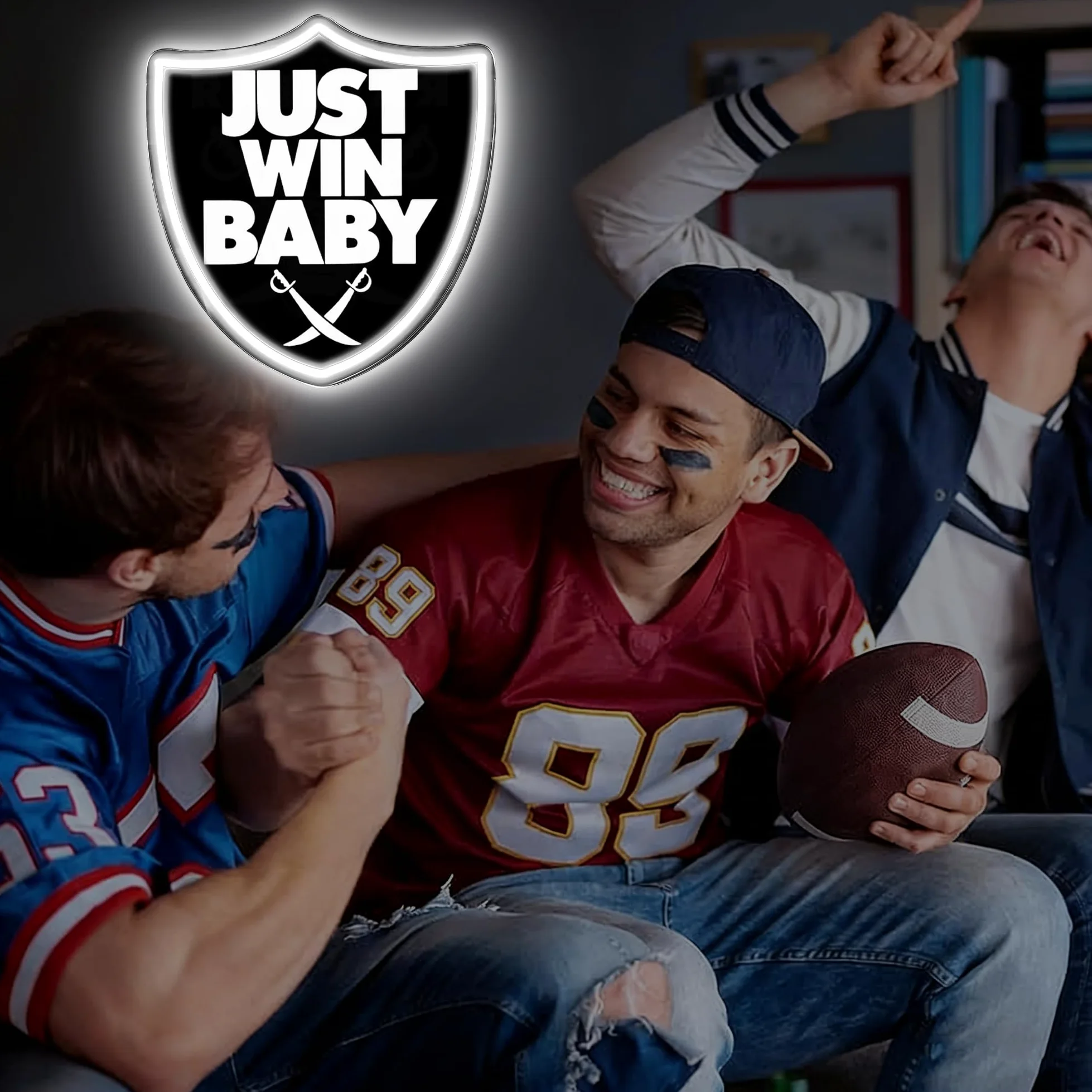 Targa al neon della squadra di calcio, con luce a LED dimmerabile, con logo Merch, alimentata tramite USB, per decorazione da parete, camera da letto, sala giochi, regalo di compleanno per bambini e