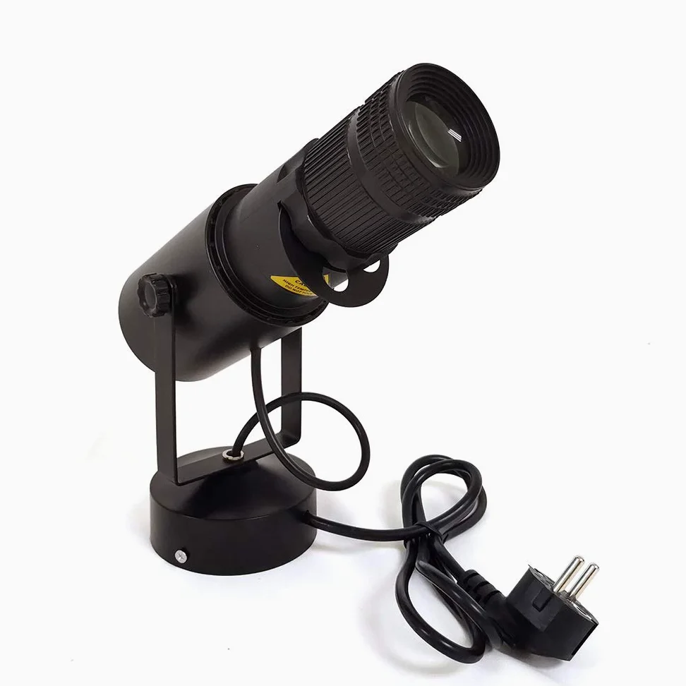 Faretto LED bianco da 15W con diaframma a iride regolabile, faretto rotante, proiettore, luce Par, luce pubblicitaria, luce da palcoscenico, illuminazione pinspot, effetto luminoso per matrimonio