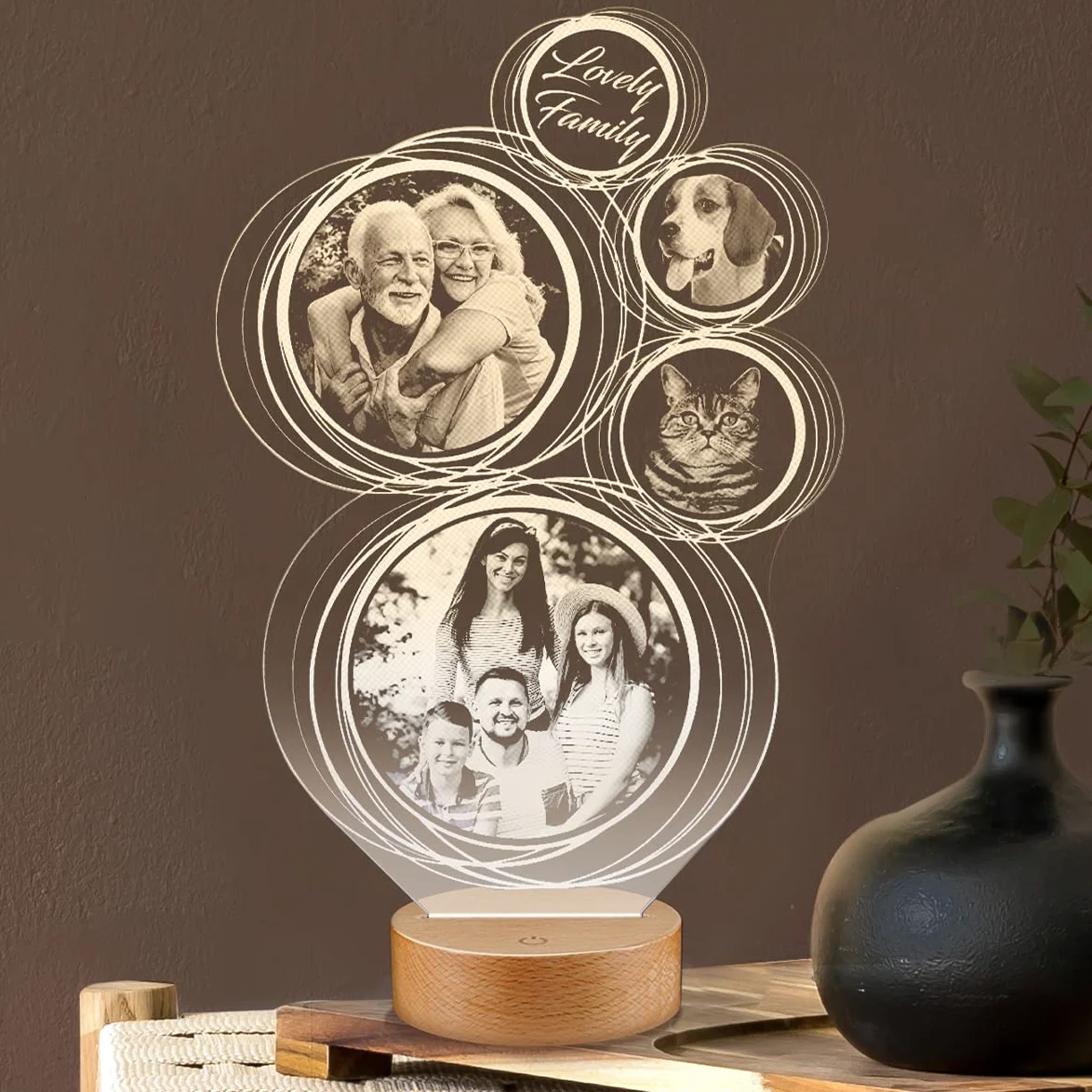 Lampephoto.fr - Lampada fotografica personalizzata su plexiglass, oggetto donna compleanno, migliore amica, Idea di Natale, regalo simpatico matrimonio