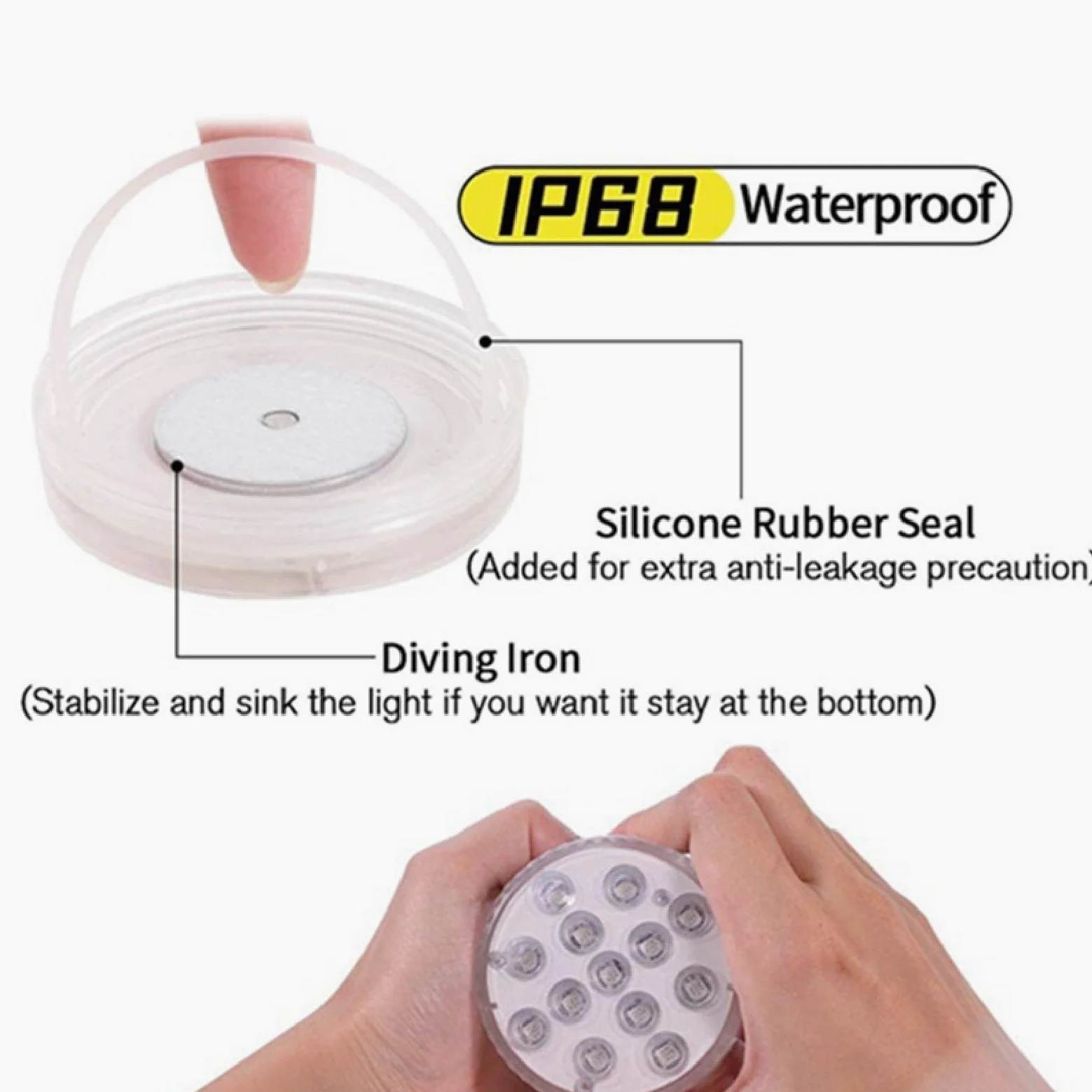 Luci per Piscina a LED da 4 Pezzi, Luci Subacquee Impermeabili con Telecomando, Luci a LED a Ventosa Sommergibile IP68