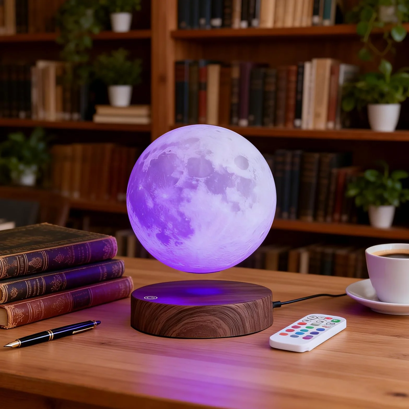 Lampada lunare levitante,Lampada lunare galleggiante 3D LED Magnetico, Regali di Natale per Bambini Lover Friends Office Home Decor-6inch