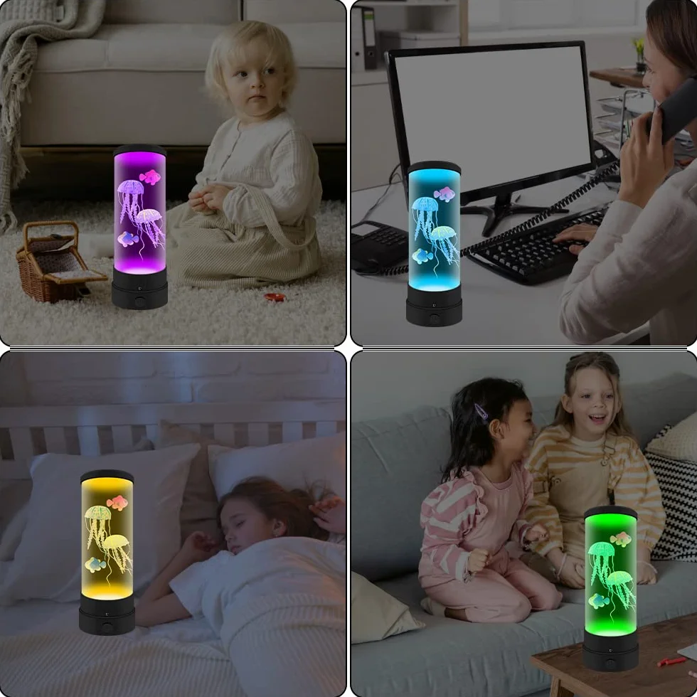 Medusa Lampada Lava Led, Tranquilla Stato d'animo Medusa Acquario, 16 Colori che Cambiano Telecomando Lampada Elettrica per Meduse per Decorazioni per la casa e Regali per Adulti e Bambini