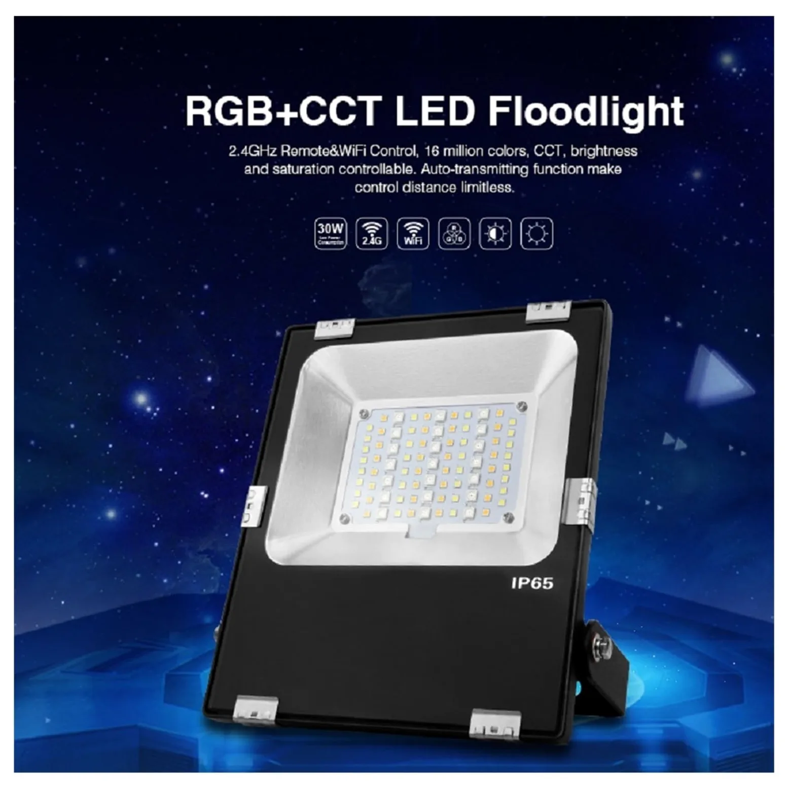 30W RGB CCT AC86-265V Smart LED Proiettore Impermeabile Esterno 2.4G Wireless WiFi APP Controllo Vocale(FUTT03 with WL Box)