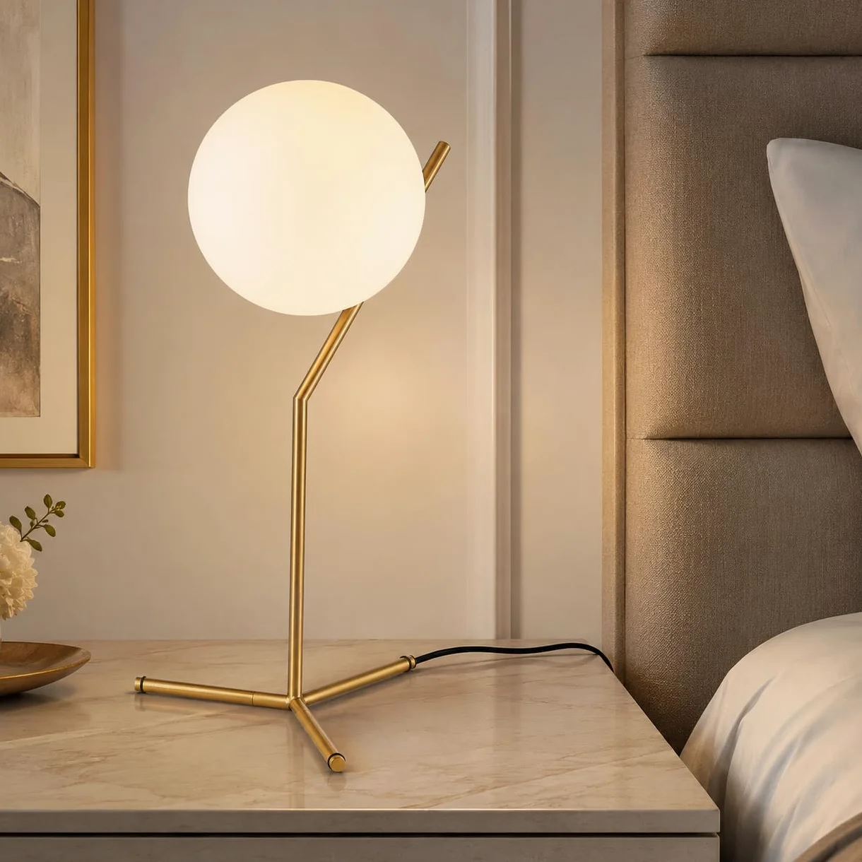 BARCELONA LED Lampada Tavolo NOLA Sfera Vetro E27 Oro
