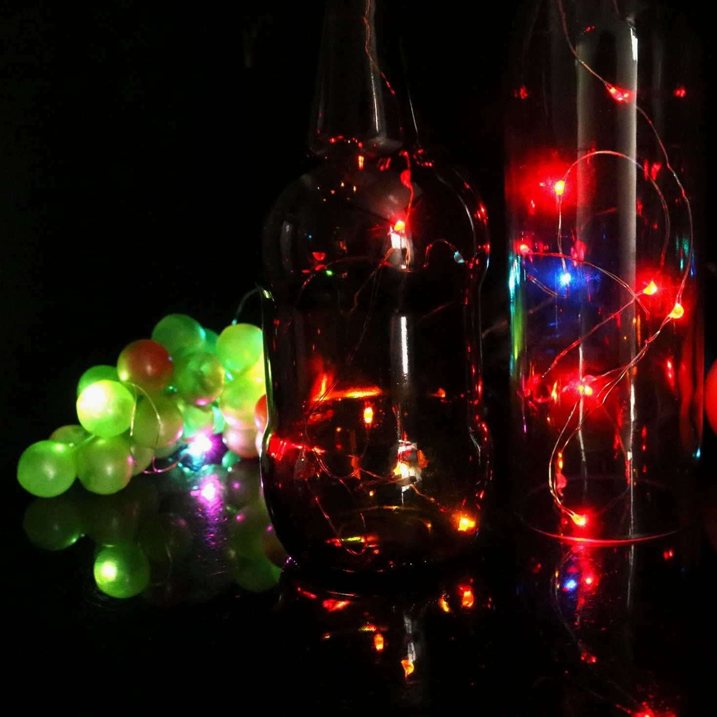 6pcs luci a Stringa a LED con Sughero AAA alimentate a Batteria, Colori Lampeggianti luci per Bottiglie di Ricambio Decorare Camera da Letto Bar Party (1 m/10 luci)