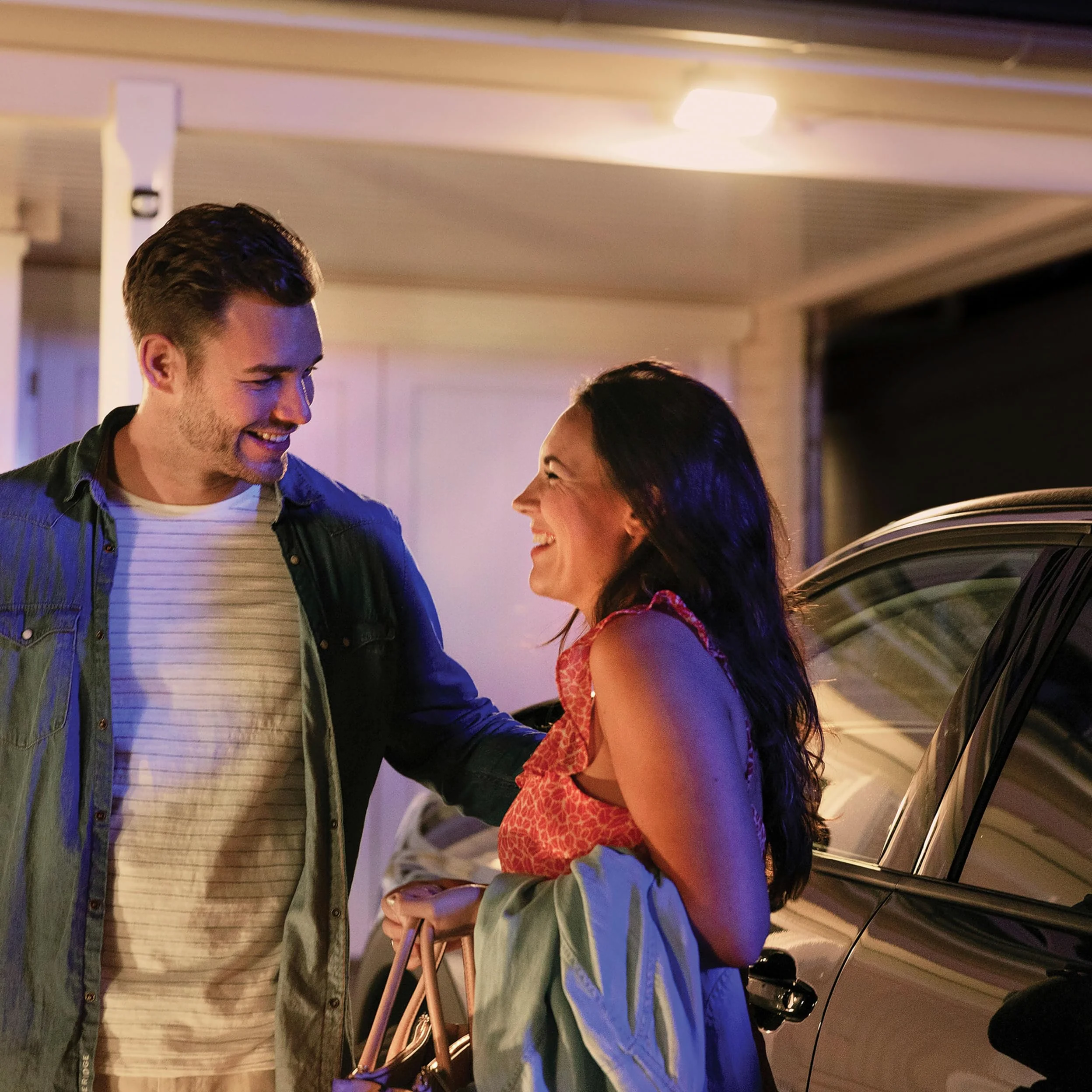 Philips Hue Welcome Set di 2 Proiettori (Nero) | Applique da esterno - Bianco caldo - Hue White