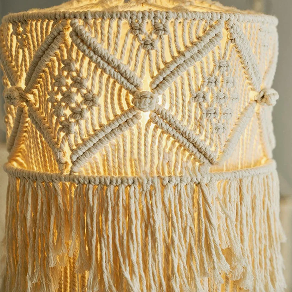 Arazzo da Parete Fatto Un Mano Paralume Macrame Boho Decor Nappa Arazzo Sfondo Testiera Appeso Un Parete