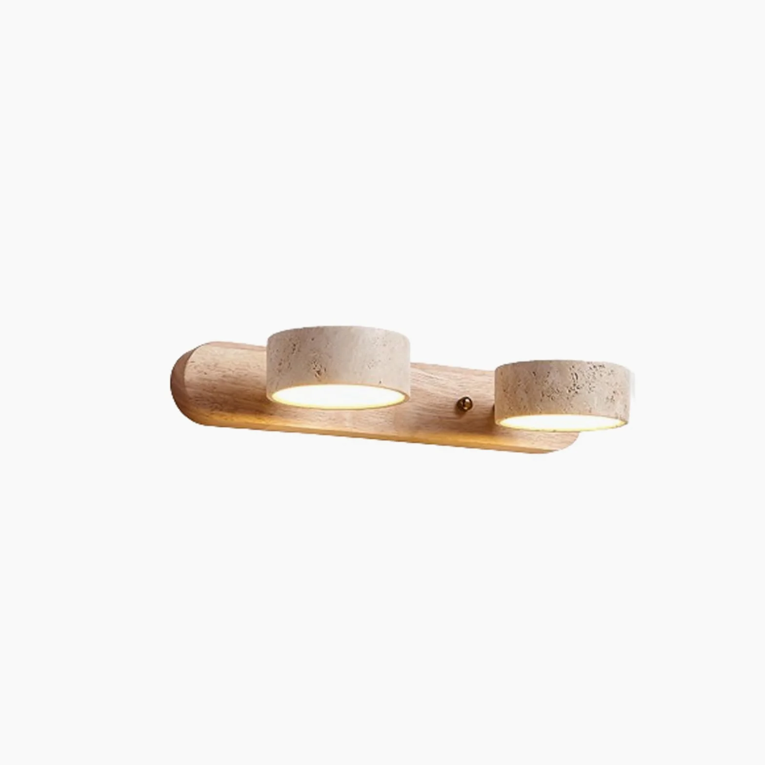 Lampada da toeletta in pietra naturale, applique da parete lineare in legno da fattoria, travertino giallo, 2/3/4 luci, lampada da bagno sopra lo specchio, luce per quadri a LED girevole a 180°