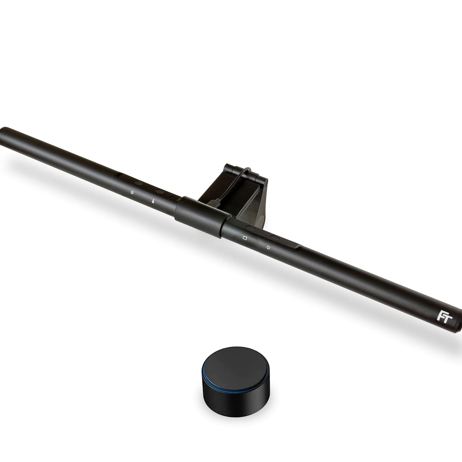 FeinTech LT751 Lampada per monitor curvo con telecomando e sensore di luce - Lampada da scrivania a LED fissabile, dimmerabile, ideale per monitor curvo e schermi da 24 pollici, barra luminosa 51 cm