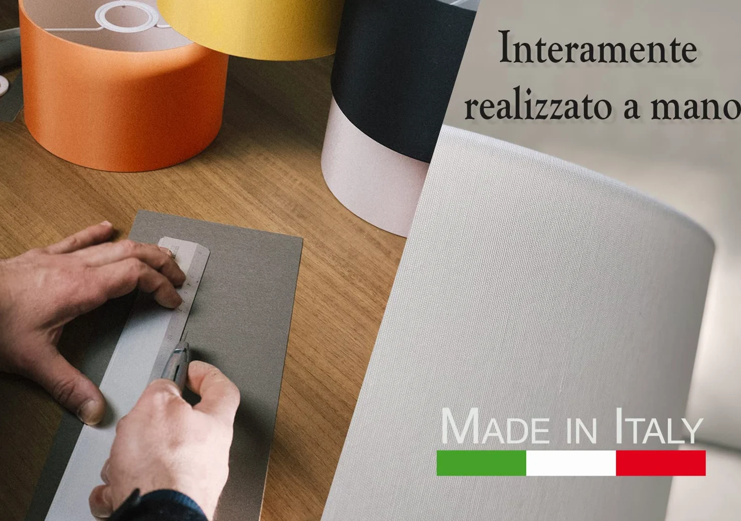 Paralume Moderno Elegante prodotto a Mano in Italia con Cotone di qualità | 8 colori | per Lampada da Tavolo, da Terra, ad Arco e a Sospensione | attacco E14 e E27 (Bianco, Diametro 20cm)