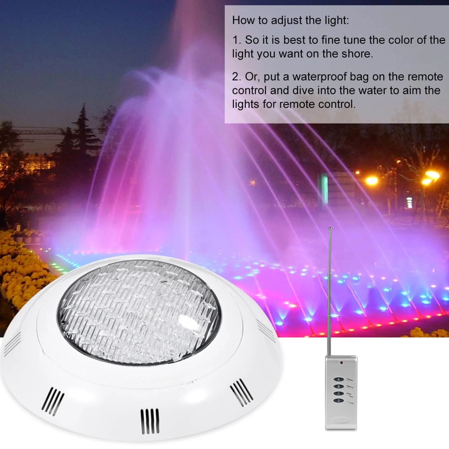 Luci per Piscina a LED RGB da 35 W, Lampada Luminosa Subacquea Multicolore da 12 V 360 LED RGB con Telecomando per Fontana per laghetto