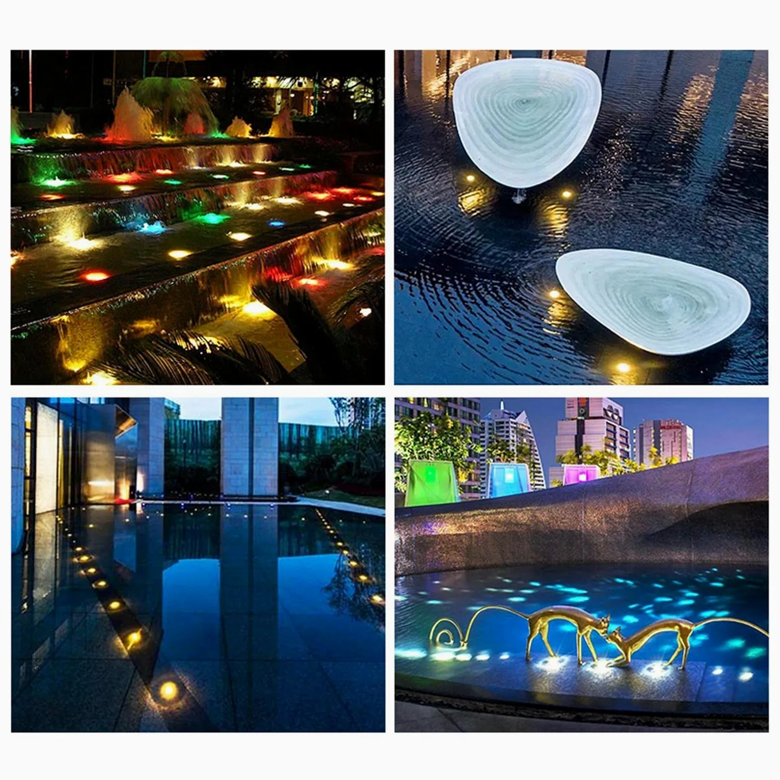 Faretto Subacqueo Incasso Faretti Piscina RGB con Telecomando IP68 Impermeabile Acciaio Inossidabile for Giardino, Piscina, Piscina, All'aperto (Colore : 220V, Misurare : 15W)