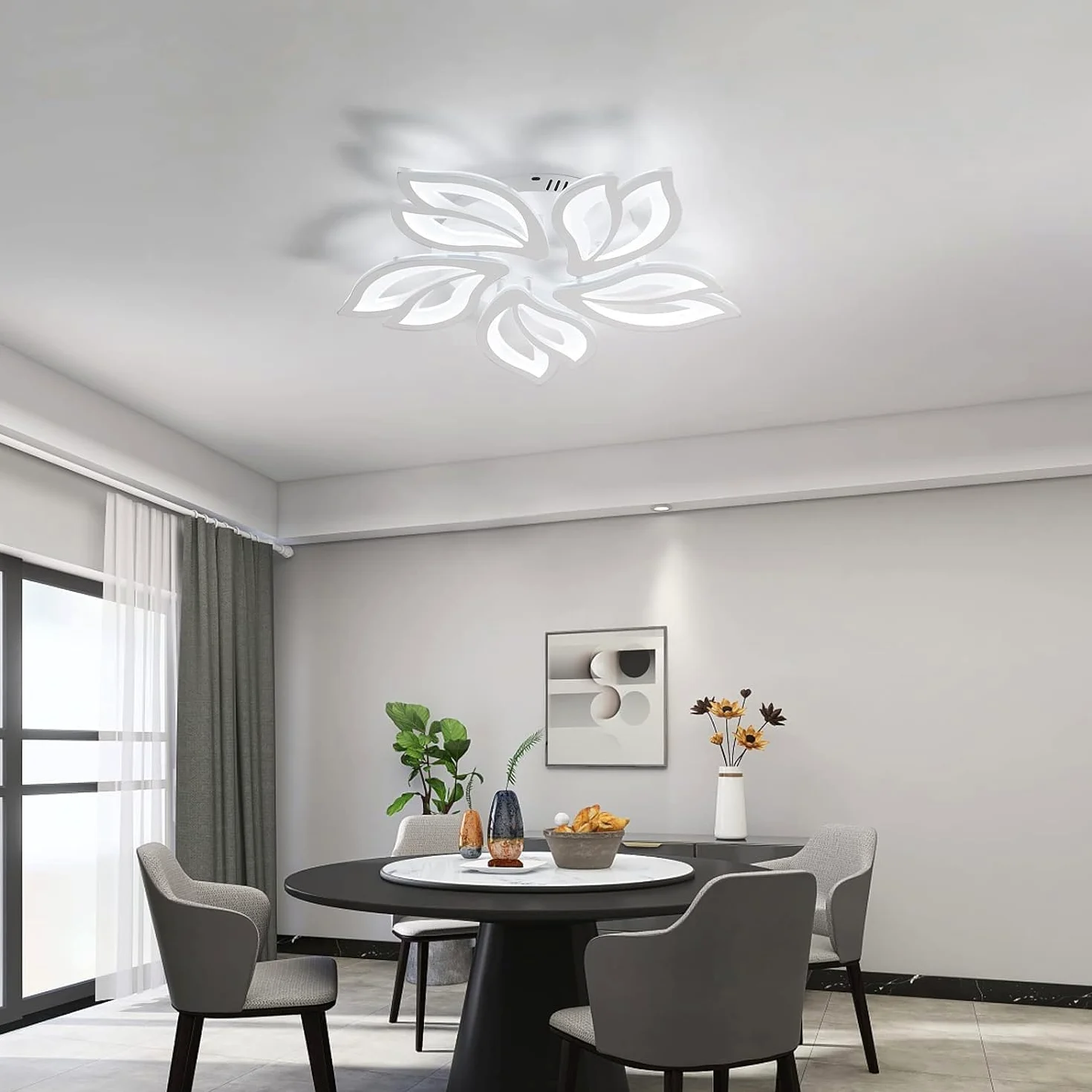 Comely Plafoniera LED, 65W Moderna Lampada da Soffitto in Acrilico, Forma di Fiore Design Plafoniere da Soffitto LED 7200LM per Soggiorno, Cucina, Camera da Letto, Studio