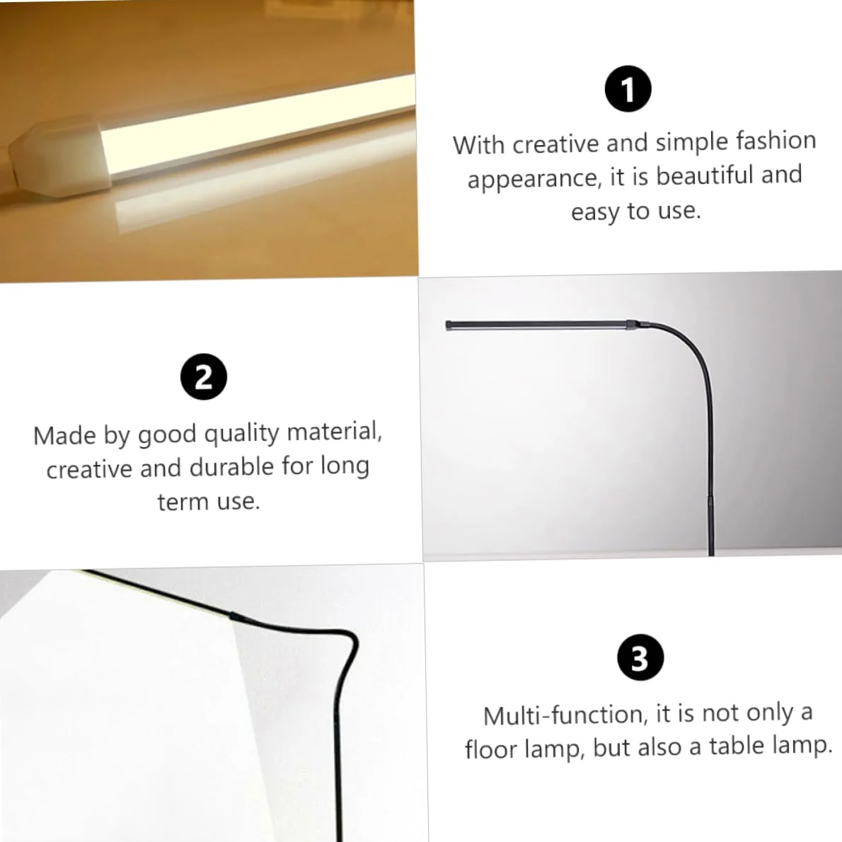 OSALADI Lampada da Lettura Luce senza Abbagliamento Dimmerabile con Clip LED Braccio lungo Flessibile, Alimentazione Usb Nero per Scrivania e Libro