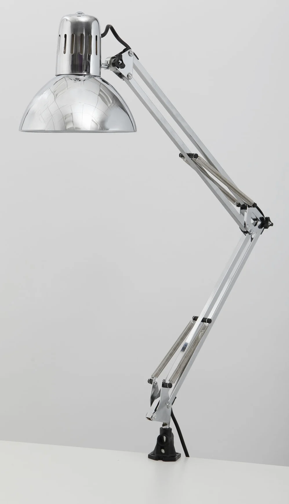 Lampada Fluorescente ALBA Archich Lampada da Scrivania per Casa e Ufficio Lampada Architetto con Base e Morsetto Cromata